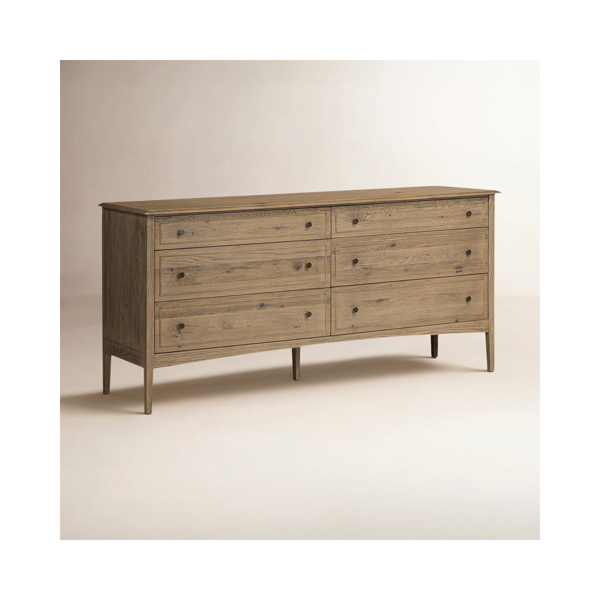 Kipp 6 Drawer Dresser, Light Brown