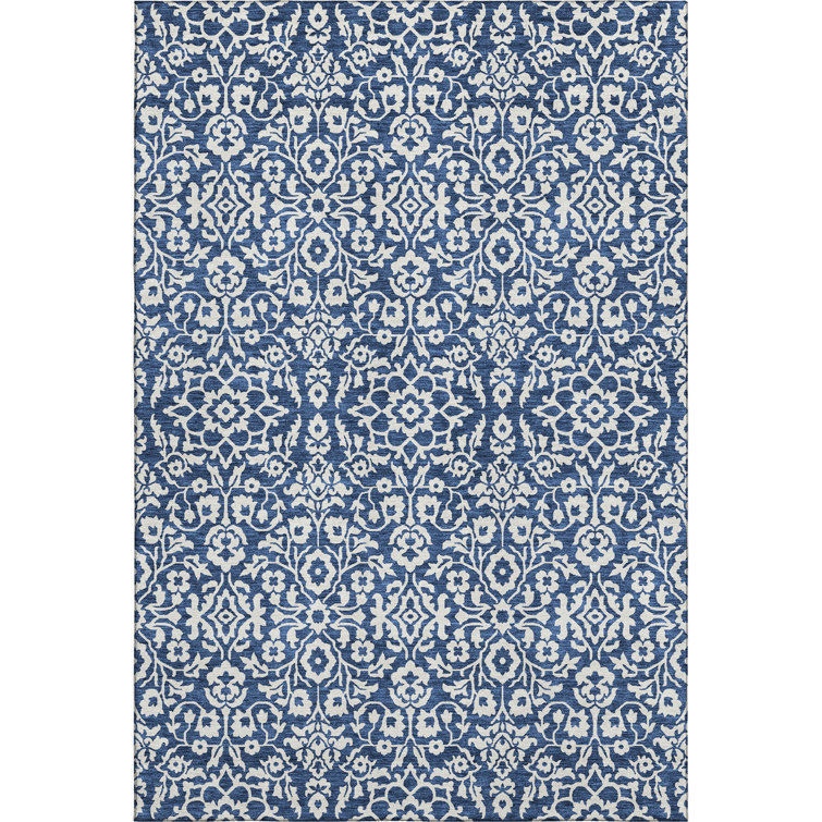 Premium Machine Washable Prisco Navy Rug