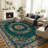 6x9ft Area Rug, Dark Green Butterfly Soft Accent Outdoor Rug, Vintage Inspired Distressed Low Pile Washable Rugs for Living Room Dining Room Bedroom-102886566