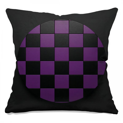 Coussins décoratifs mauves à carreaux