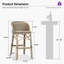 Tabouret de bar extérieur en rotin PE style campagne française PURPLE LEAF avec accoudoirs ergonomiques (1 chaise)-2092381524
