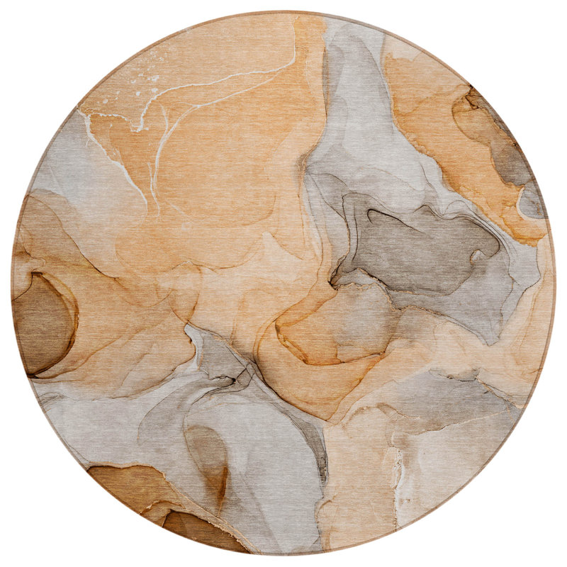 Tapis extérieur rond lavable et antidérapant rond 8 'orange