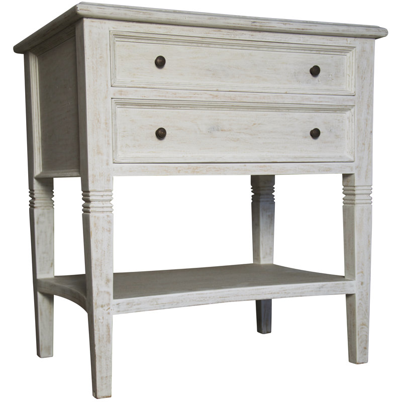 Oxford End Table, White Wash