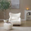 Fauteuil à oreilles moderne blanc Teddy-130595484