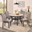 Ensemble de salle à manger 5 pièces Mella - Table ronde en faux marbre avec 4 chaises Parsons en velours, finition espresso foncé-730240957
