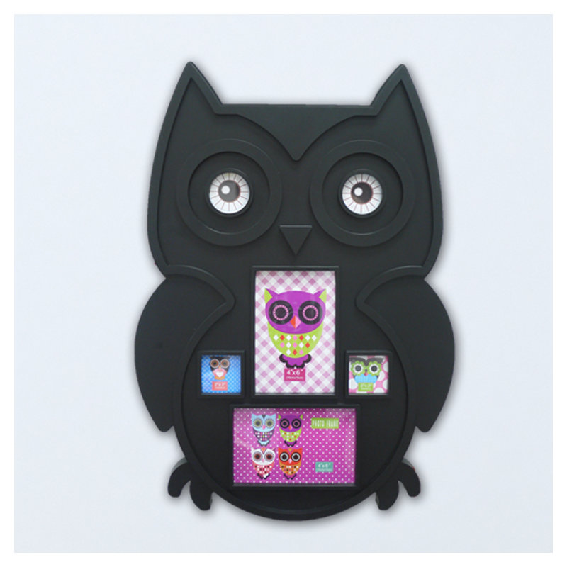 Mackey Kids Owl Multi Picture Frame, Black