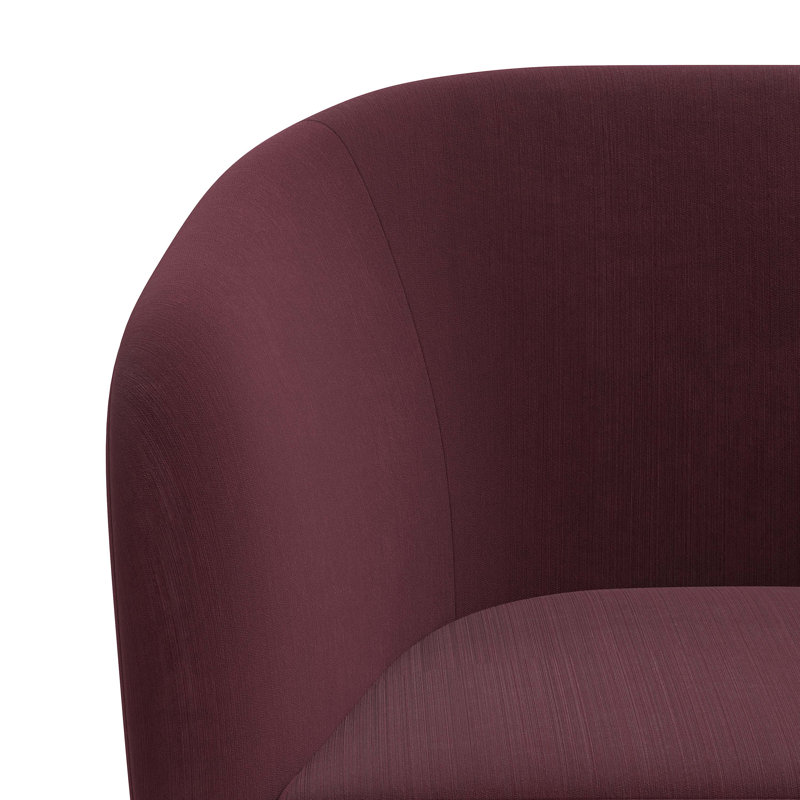 Chaise pivotante Lesia, Velours luxueux raisin