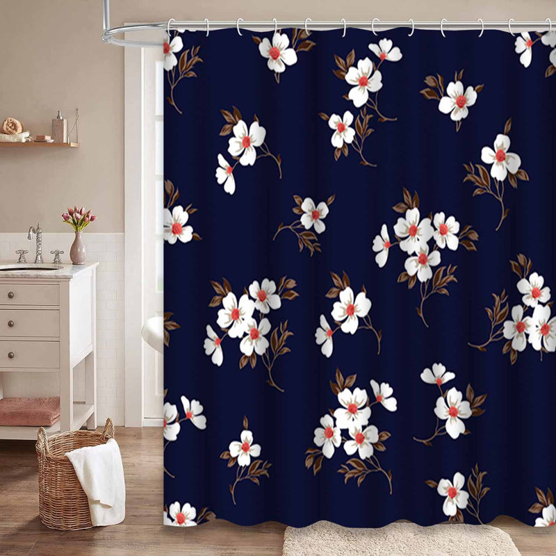 Petit rideau de douche avec 12 crochets, L 72 po x l 84 po