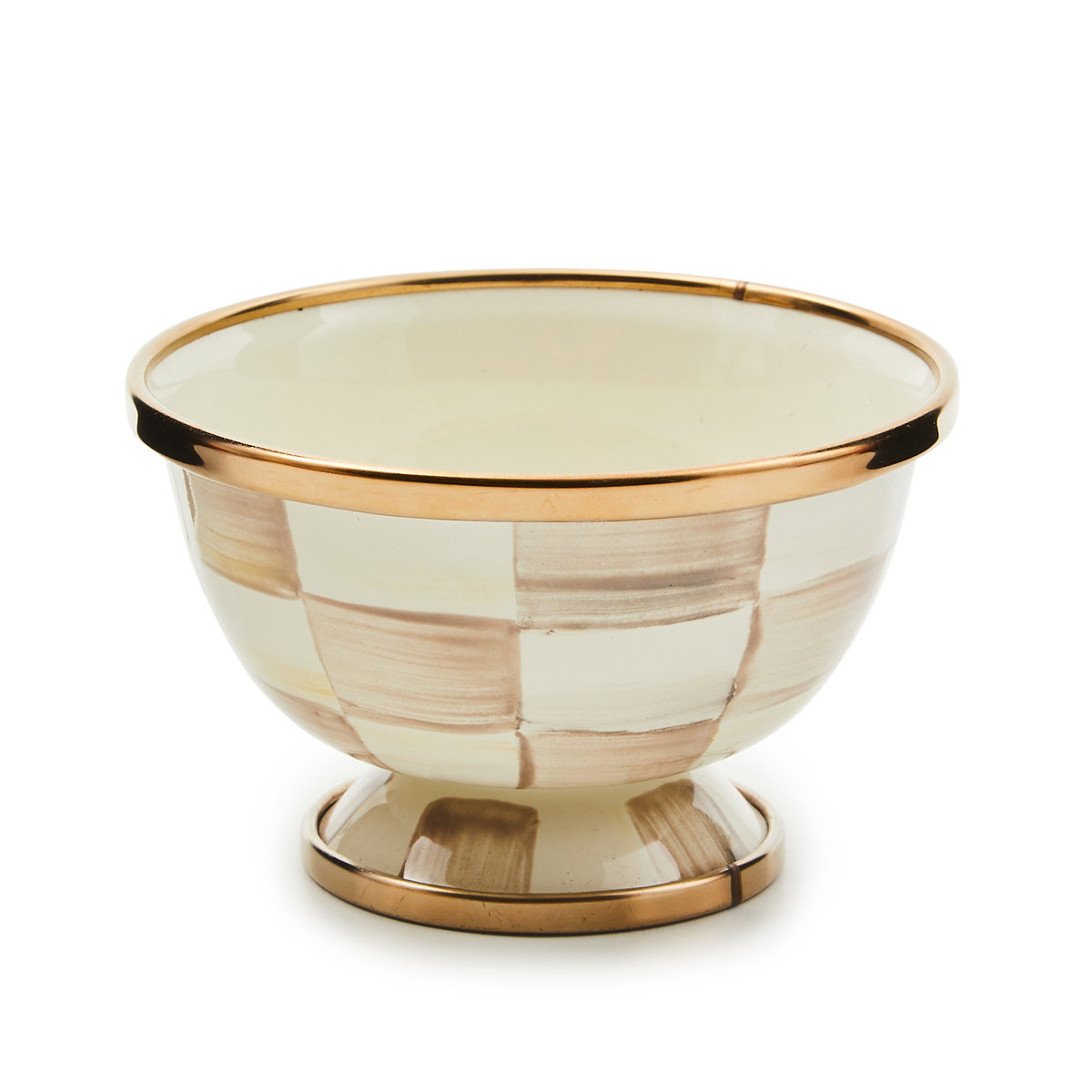 MacKenzie-Childs Mocha Check Sugar Bowl - Thumbnail 2