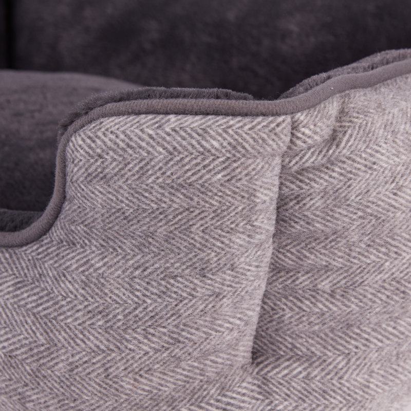 Banbury & Co Herringbone Tweed Pet Bed, 70cm H x 55cm W x 80cm D