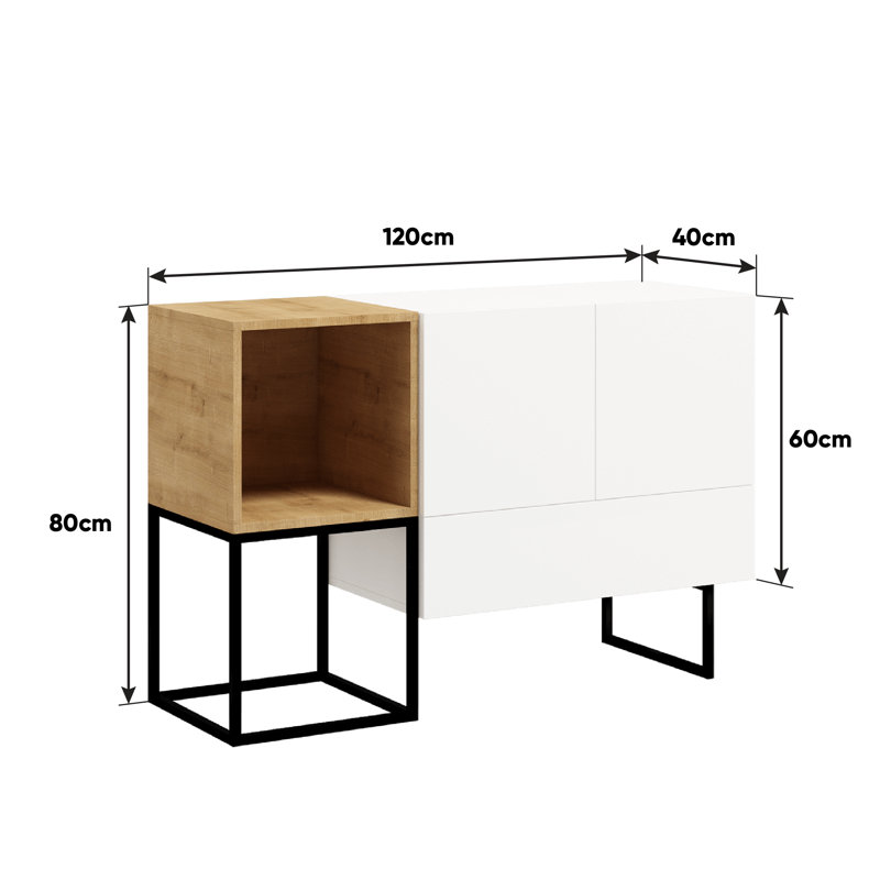 Harmanna 120cm W 1 - Drawer Chest of Drawers