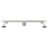 FINE FIXTURES 24-Inch Linear Shower Drain, Tile Insert & Grate 2-in-1 Design, Rounded Edge, 10-Gauge Stainless Steel, Center Outlet, Hair Strainer Included-126703177