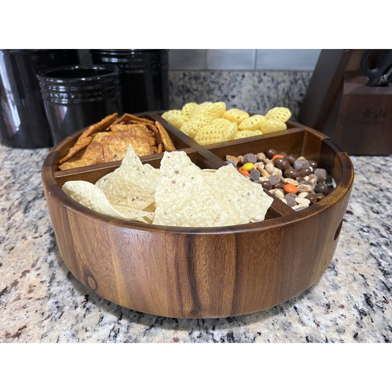 Rotating Lazy Susan Divided Round Tray