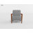 Jules 28.5" Mid Century Accent Chair with Chenille Fabric Upholstery, Chestnut Solid Wood Arms, Dacron Wrapped Foam Seating-1803664175