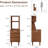 Solid Wood Narrow Bookshelf with Drawers, Tall Bookcase Nightstand with Open Shelves, Small Storage Cabinet for Bedroom Living Room Office-1359965358-1363138259