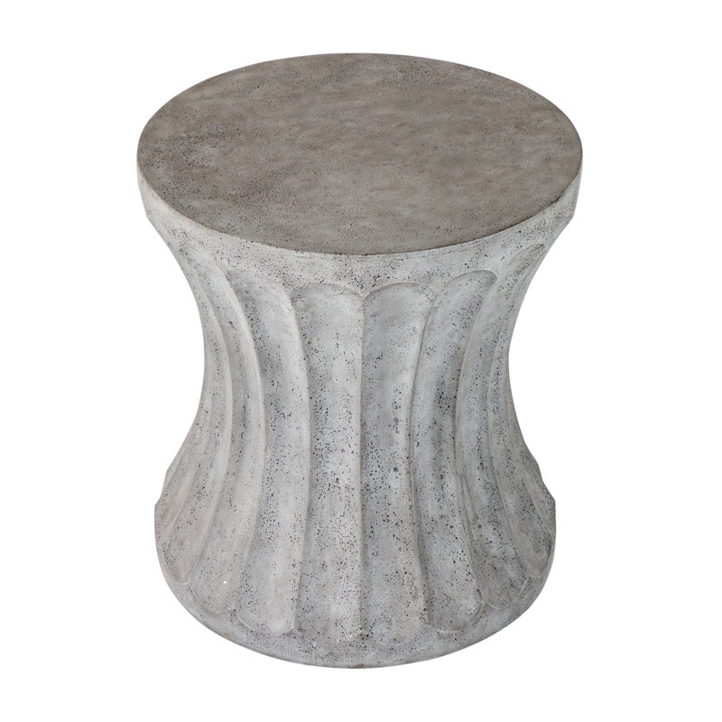 Gannet Cast Stone Side Table, Gray