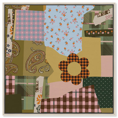 Retro Scarf Canvas Fashion Print by Oliver Gal, Black Frame, 12 x 12