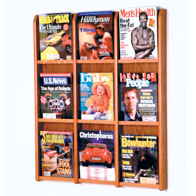 Présentoir mural à 9 poches pour magazines