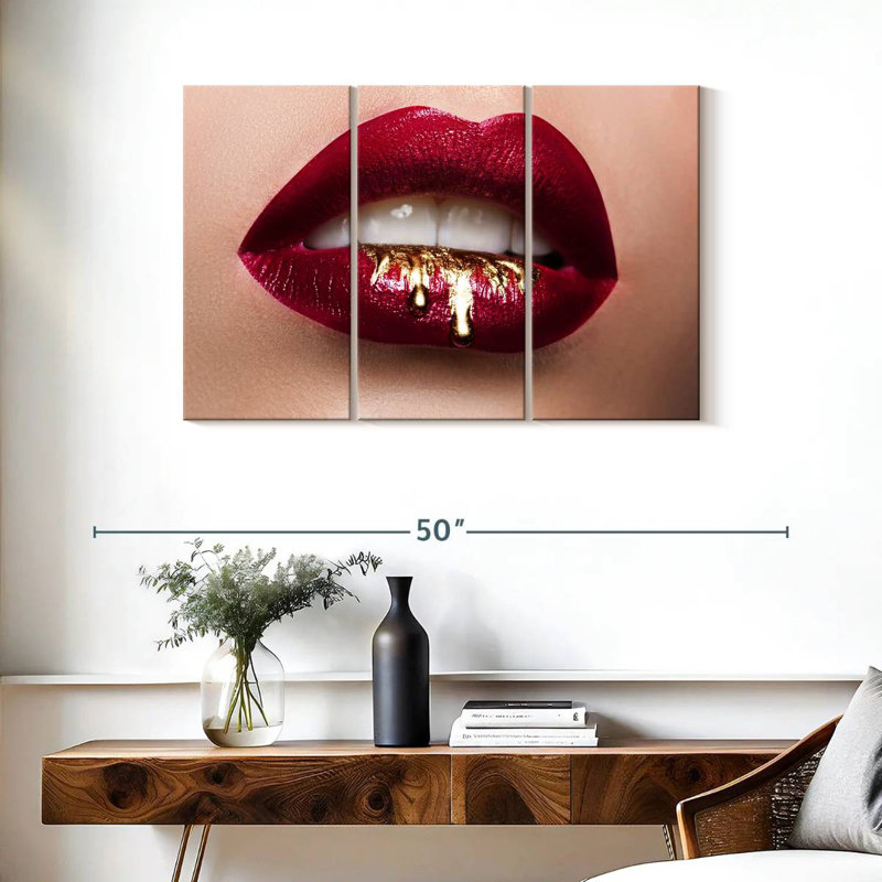 Shuttleworth Red Gold Drip Lips, 24" H x 38" W