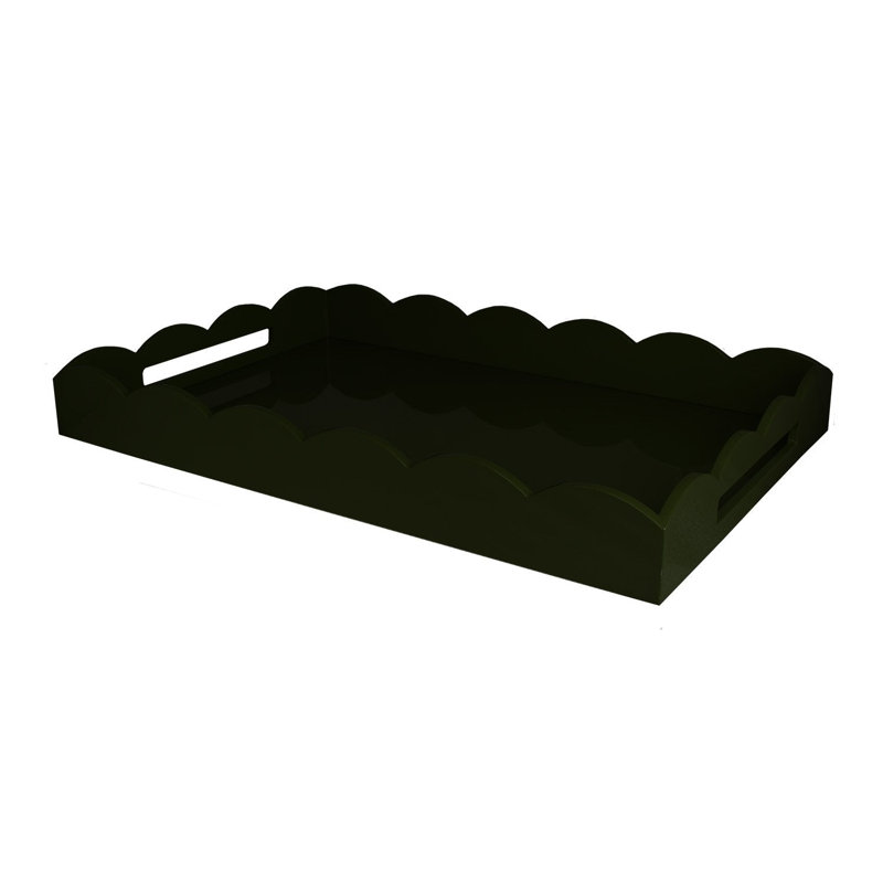 Lacquer Decorative Tray, 26" H x 17" W x 3.25" D, Black