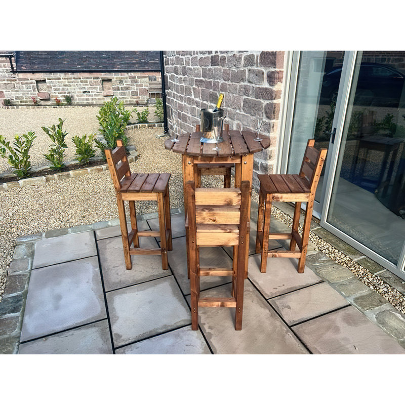 Padua Union Rustic Bar Set with Solid Wood Outer Material