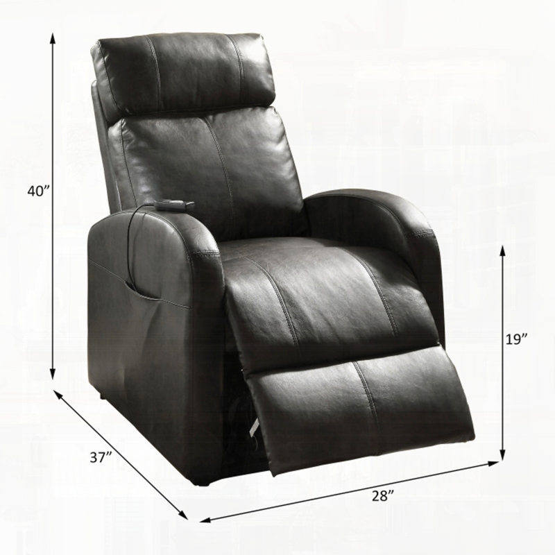 Fauteuil inclinable électrique en cuir synthétique, Noir