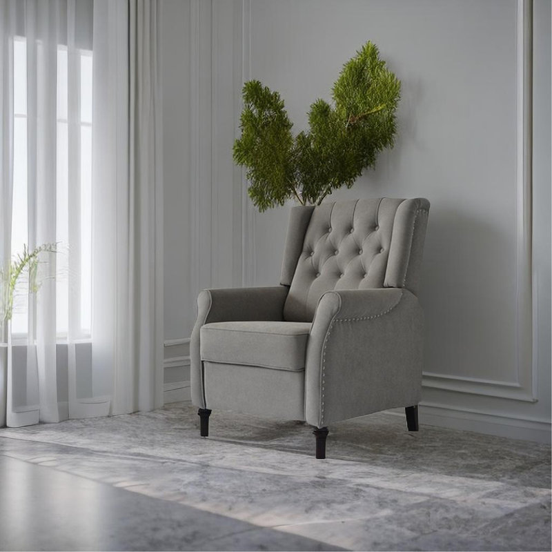 Fauteuil inclinable gris clair, Tissu gris pâle