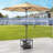 Outdoor Patio Table With Umbrella Hole Metal Steel 22.8'' Square Side Table Bistro Furniture Garden Table For Porch Balcony Yard