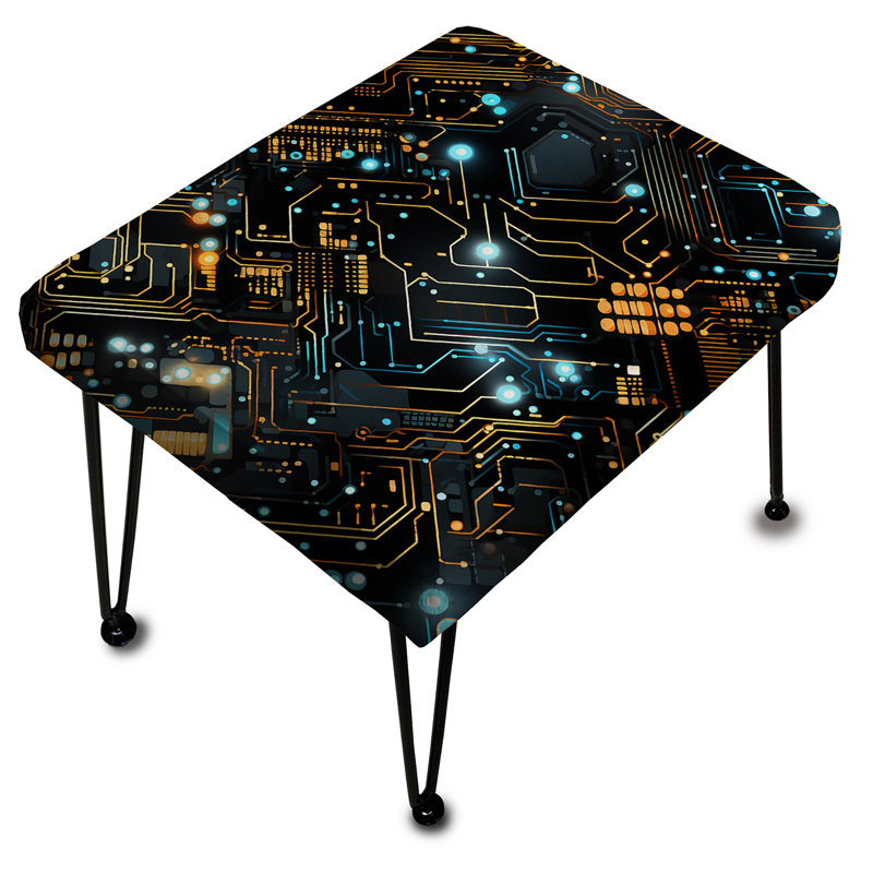Futuriste ordinateur à rêver - repose-pieds rectangulaire géométrique