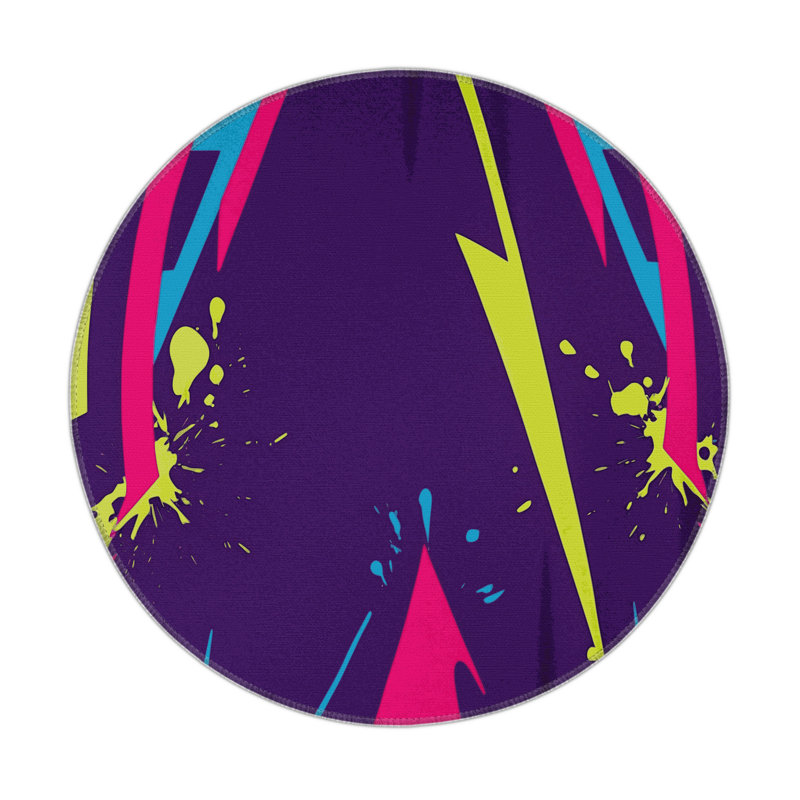 Neon Velocity Indoor And Outdoor Area Rug, Round 5'