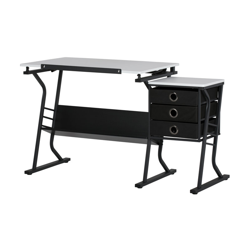 Eclipse Ultra Drafting Centre Craft Table and Stool, White