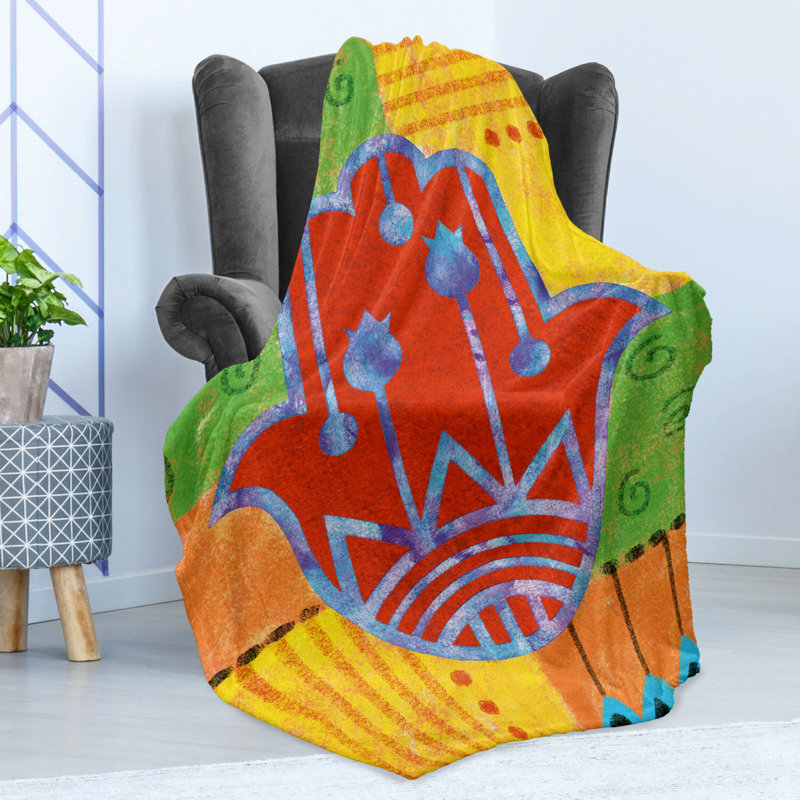 Hand Woven Throw Blanket, 60" W x 80" L