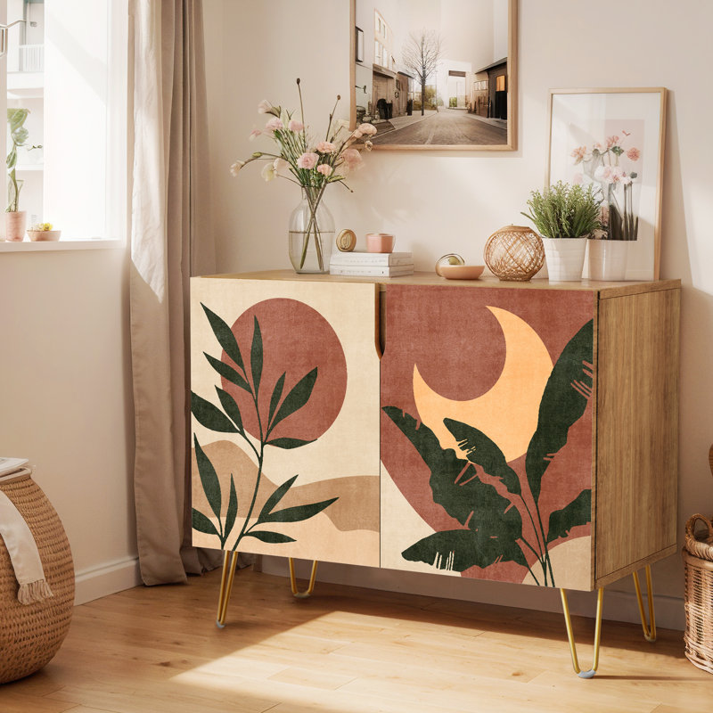 35'' Sideboard, Sun and Moon Dark Red