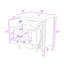 Meuble-lavabo vintage avec lavabo et tablettes réglables-114300043