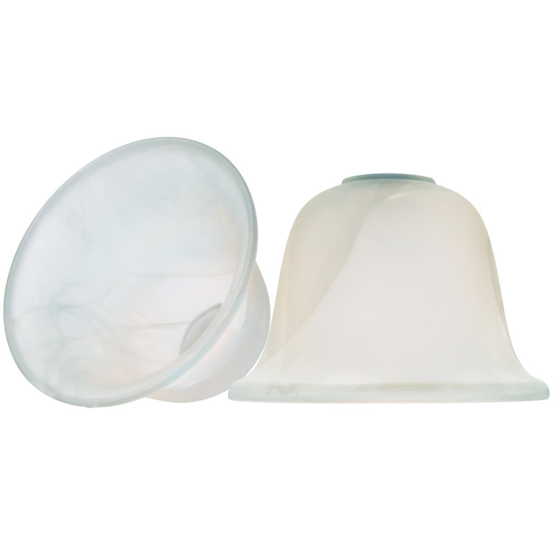 12cm H Glass Lamp Shade in White