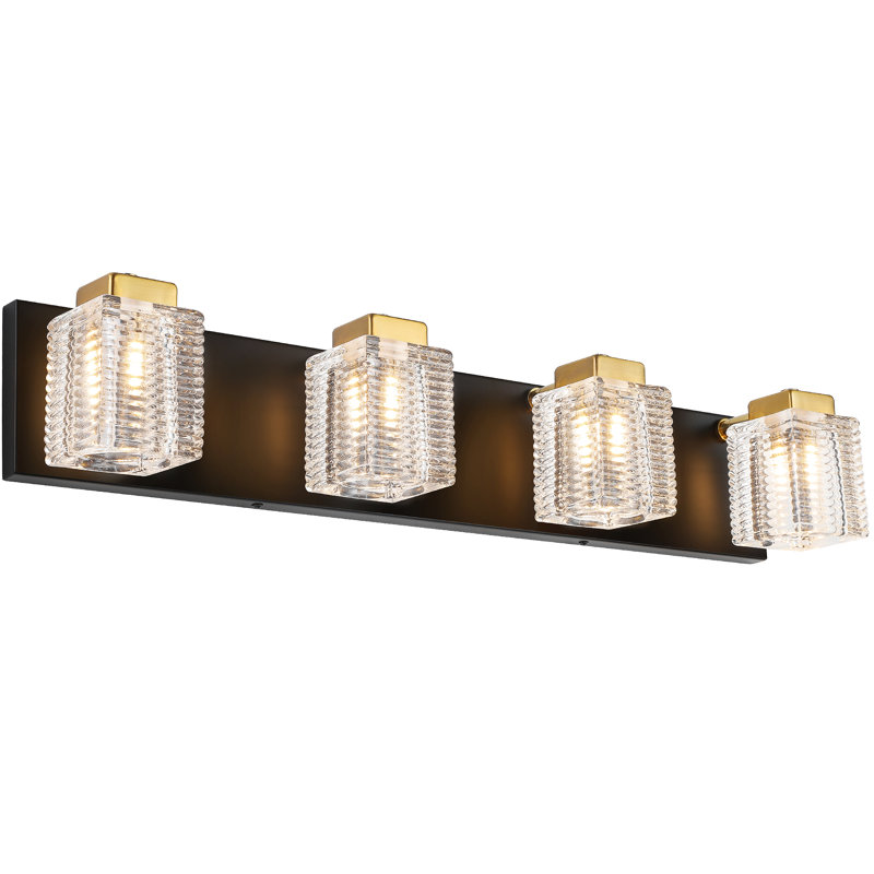 Delexus 4 - Light Dimmable Vanity Light, Black/Gold