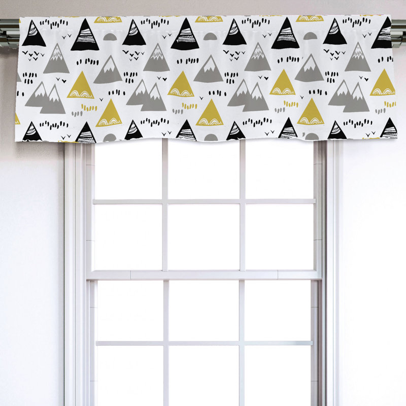 Sateen Geometric Ruffled Window Valance