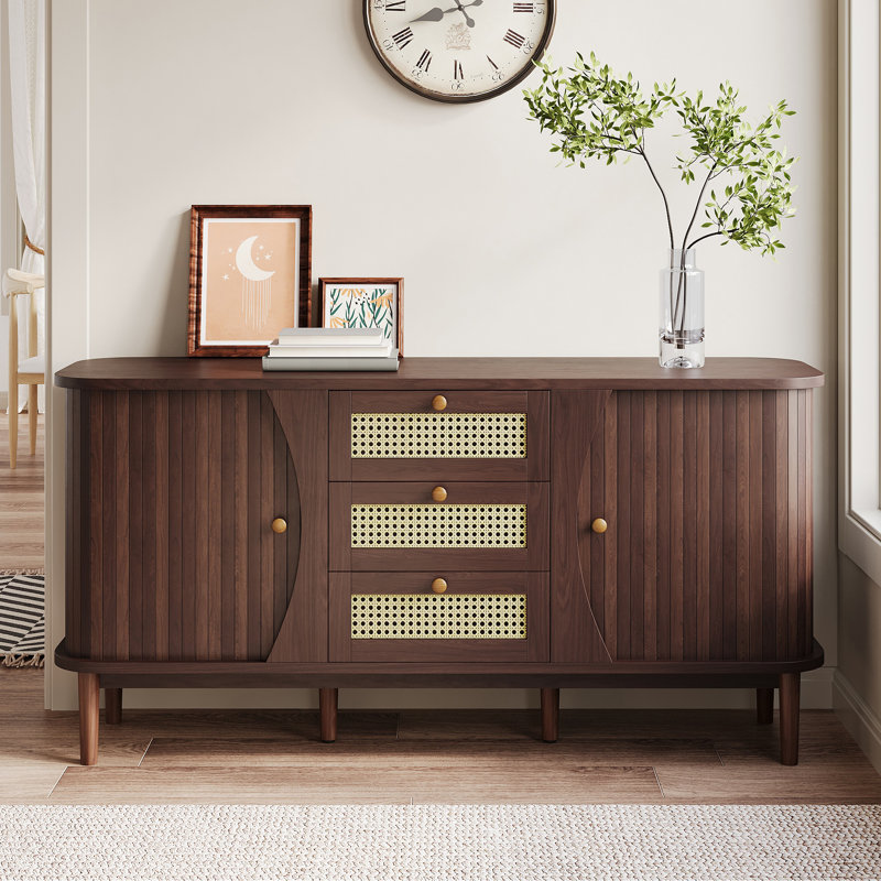 Amiah 140cm Sideboard, Brown, white and pink