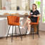 Upholstered Counter Stool with Metal Frame-325673550