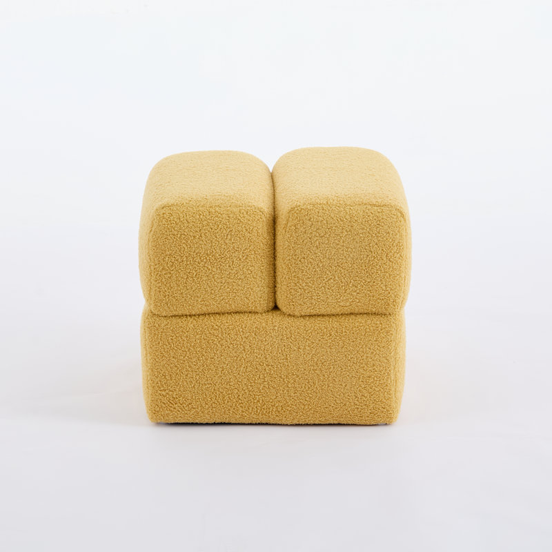 Robertas 18.5'' Wide Sherpa Ottoman, Yellow