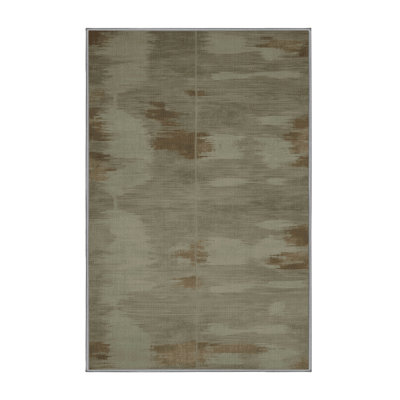 Machine Washable Abstract Brown Area Rug
