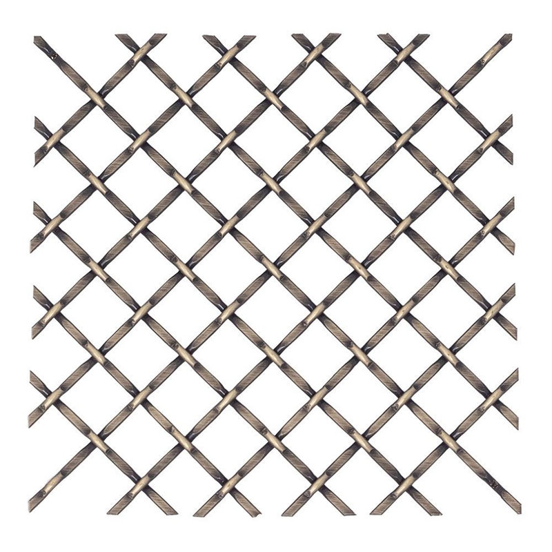Gril rond rond en métal tissé à sertir antique, L 18 po x L 48 po