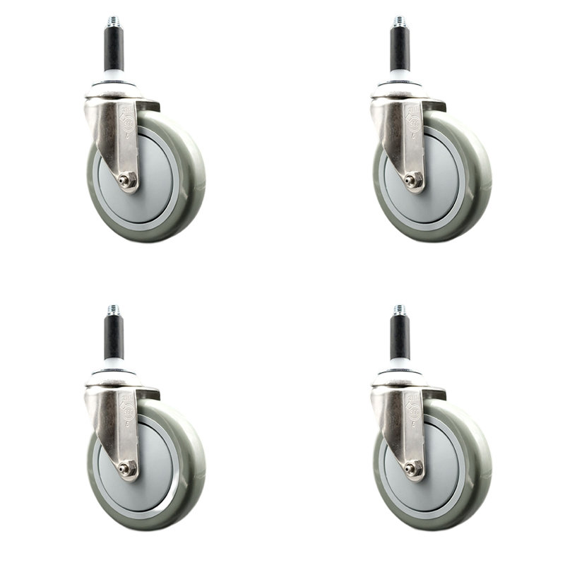 Roulettes pivotantes, H 5 po x l 5 po