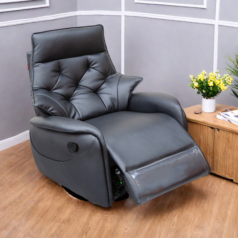 Fauteuil inclinable moderne à dossier haut multifonctionnel, Noir