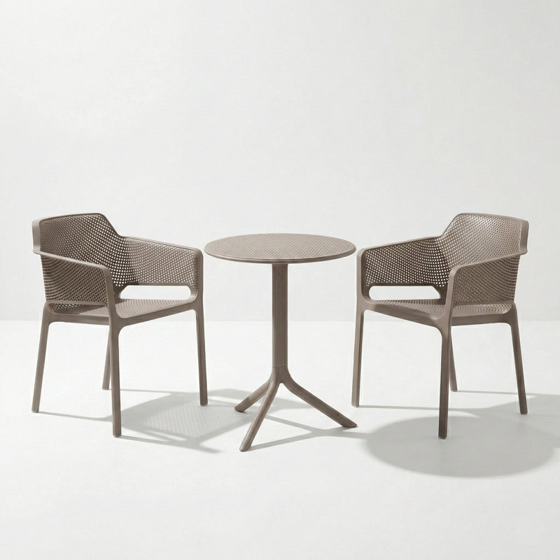 Byrge 2 - Person Patio Dining Set with Round Table, Turtle Dove
