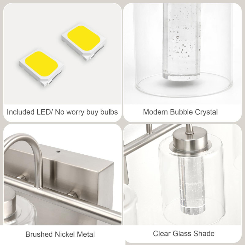 Éclairage pour meuble-lavabo 6 lumières Verline, Nickel
