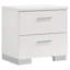 Ensemble de chambre à coucher double 4 pièces Sok, blanc moderne, tête de lit tapissier à DEL-108977127-108977126