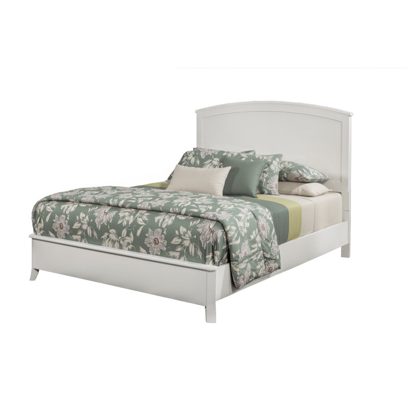 White Solid Wood King Bed Frame, King