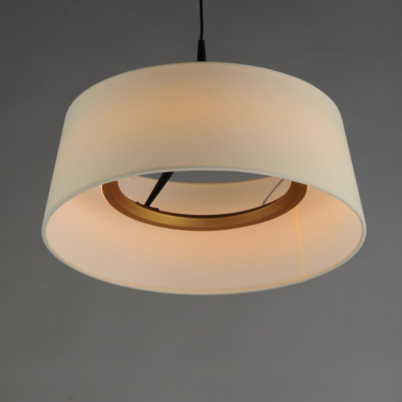 Luminaire suspendu 1 lumière DEL Melva, H 11 po x l 16 po x P 16 po, Laiton vieilli naturel