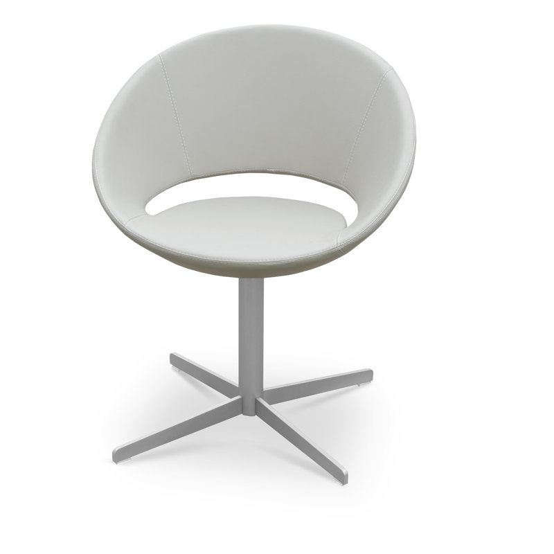 Chaise d'appoint Crescent 4 étoiles, Similicuir os, Chrome